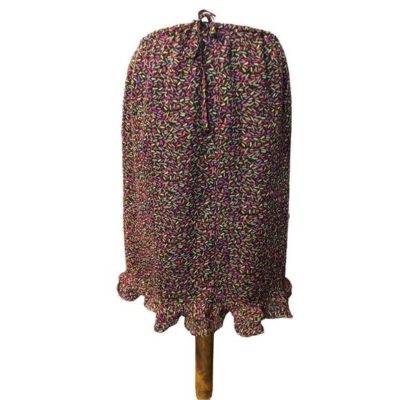 Vintage Allison Taylor pure silk fully lined flutter ruffle hem abstract print s - Picture 5 of 12